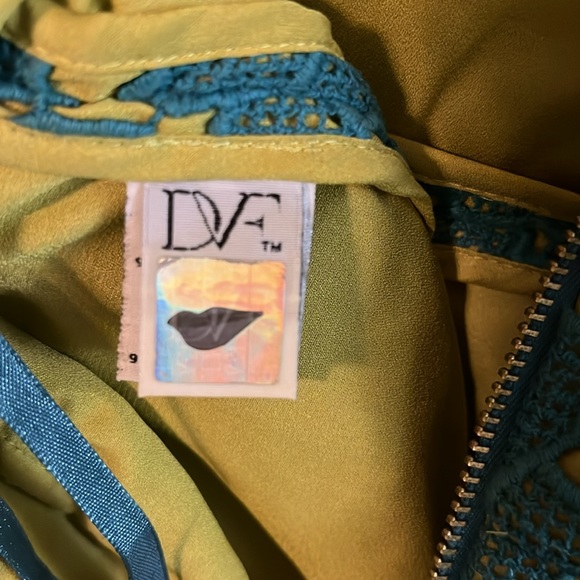 Diane von Furstenberg Carpreena Mini Pebble Lace Sleeveless Teal Green Dress 12 - Picture 14 of 16